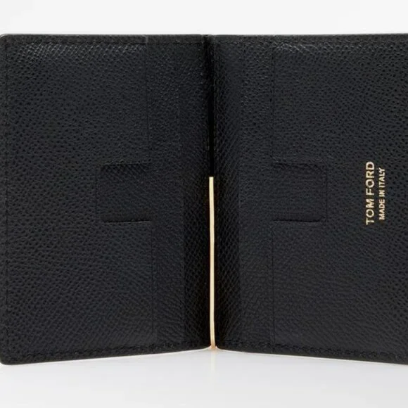 Tom Ford Small Grain Leather Folding Money Clip Cardholder - Picture 2 of 6